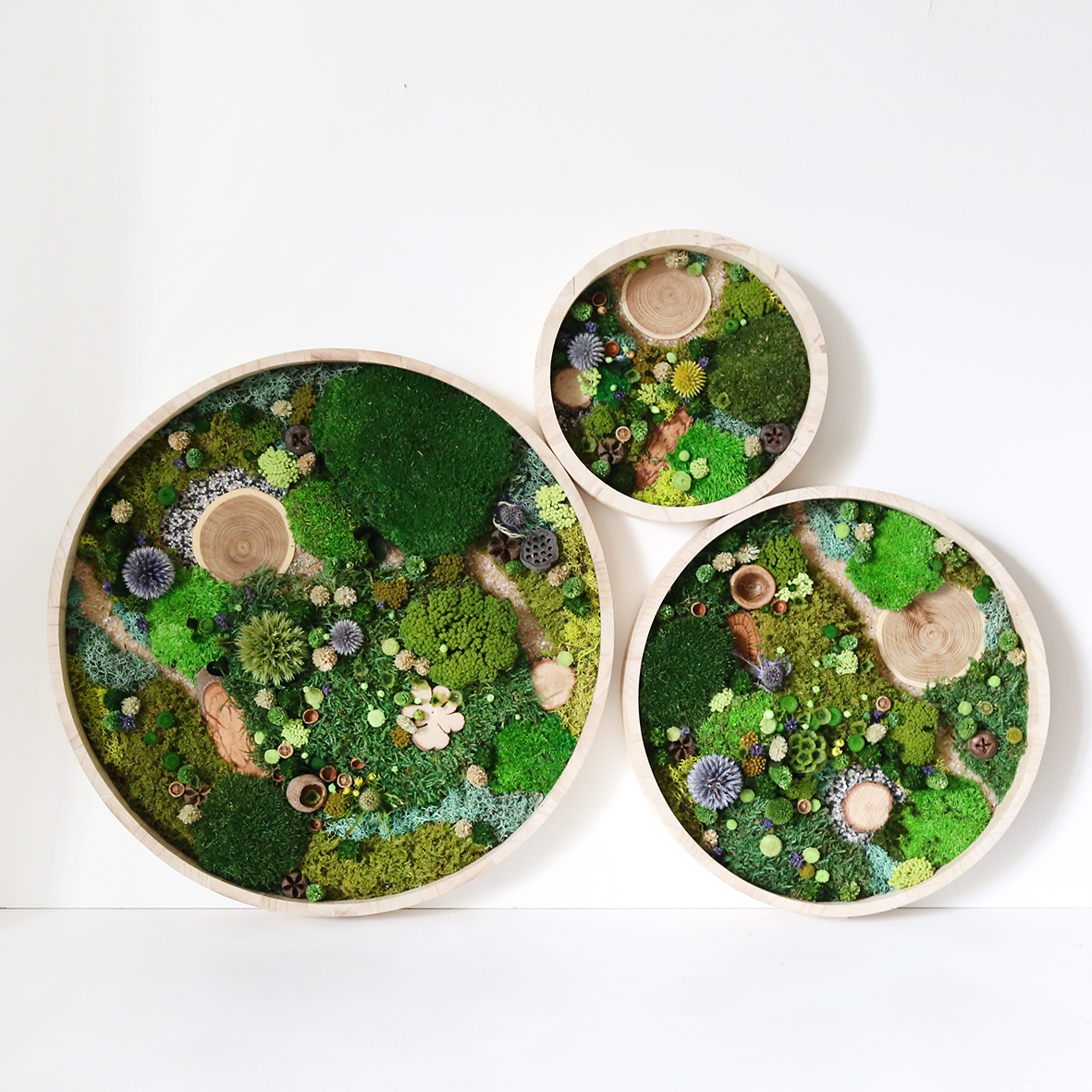 Tableau végétal rond forêt vue du ciel D40cm Tableau végétal rond forêt vue du ciel D40cm