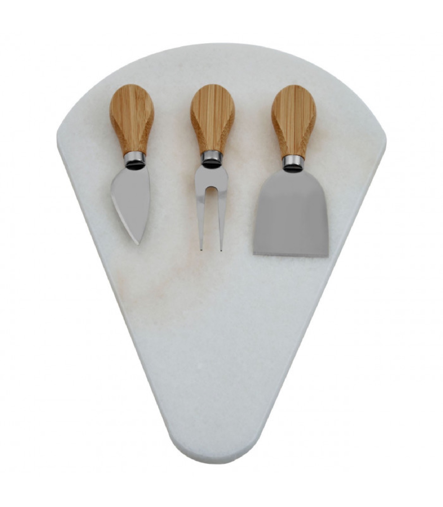 Plateau à fromages en marbre blanc et ses 3 couteaux de service