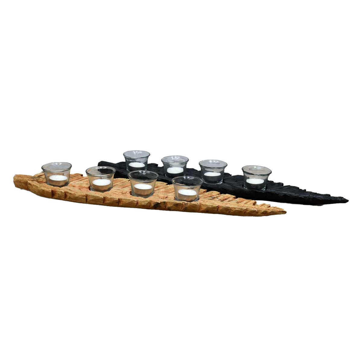 Photophore 4 bougies Carbon 57x14x6 cm Photophore 4 bougies Carbon 57x14x6 cm