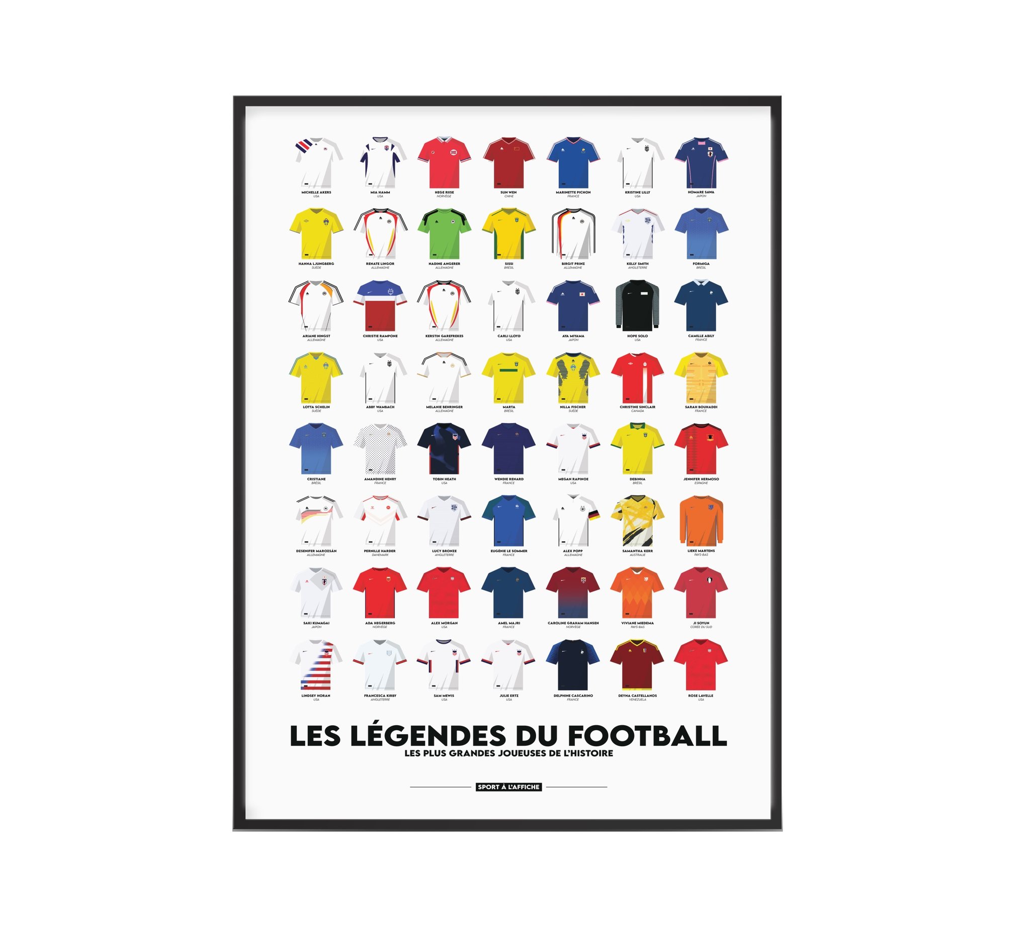 Affiche Foot - Les Légendes du Football Féminin - 40 x 60 cm