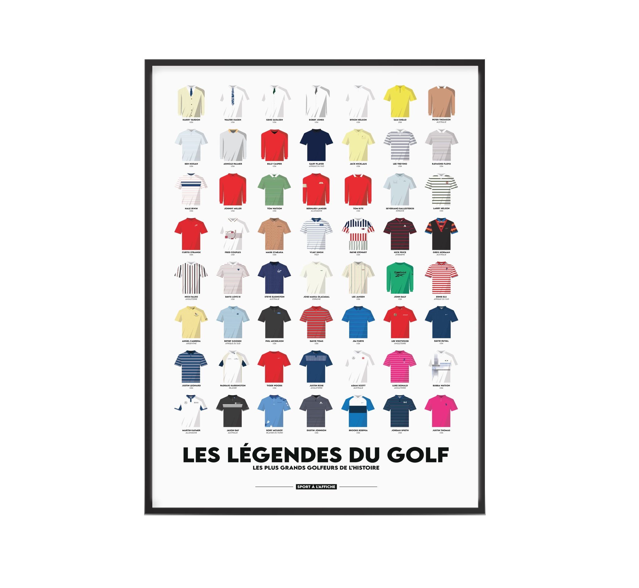 Affiche Golf - Les Légendes du Golf - 40 x 60 cm