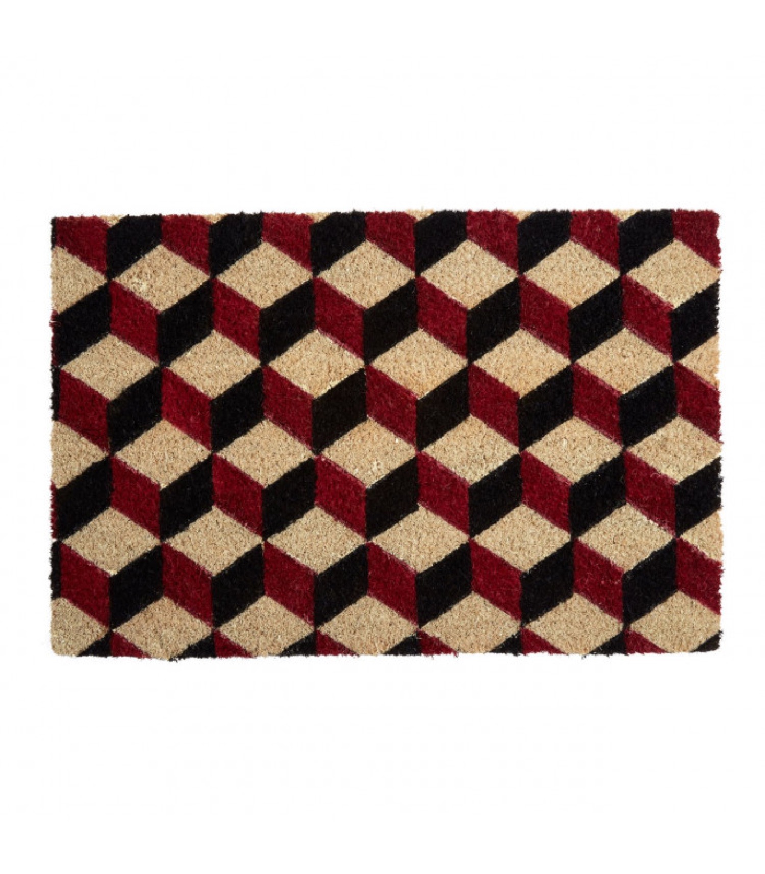 Paillasson coco motifs géométriques cubes 60x40cm Paillasson coco motifs géométriques cubes 60x40cm
