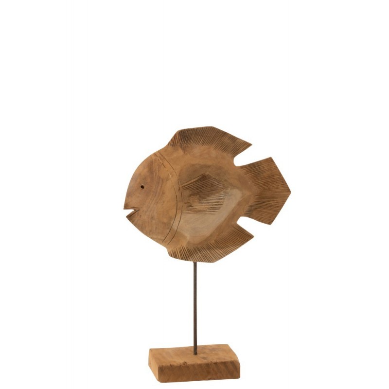 Poisson sur pied tek naturel H50cm Poisson sur pied tek naturel H50cm
