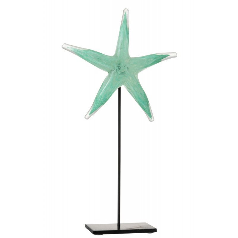 Étoile de mer verre et métal azur et noir H42cm Étoile de mer verre et métal azur et noir H42cm