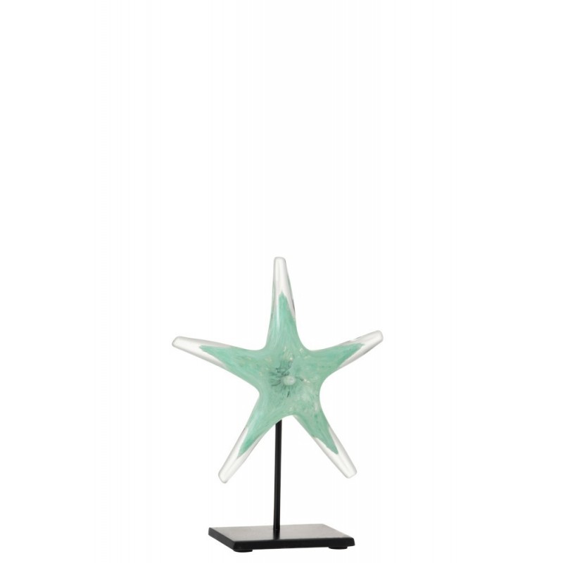 Étoile de mer verre et métal azur et noir H24,5cm Étoile de mer verre et métal azur et noir H24,5cm