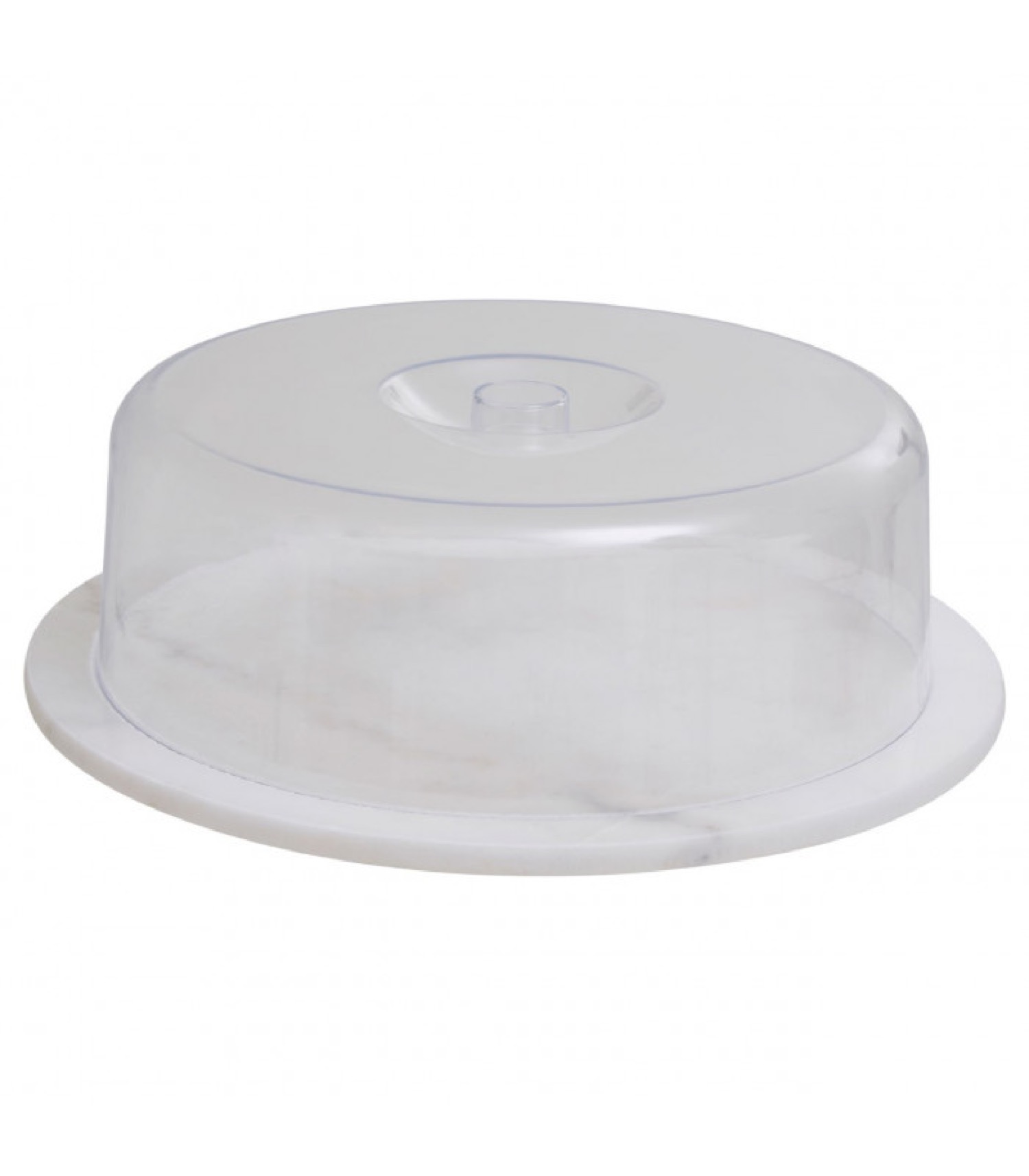 Plateau fromage rond marbre blanc et cloche acrylique D30cm Plateau fromage rond marbre blanc et cloche acrylique D30cm