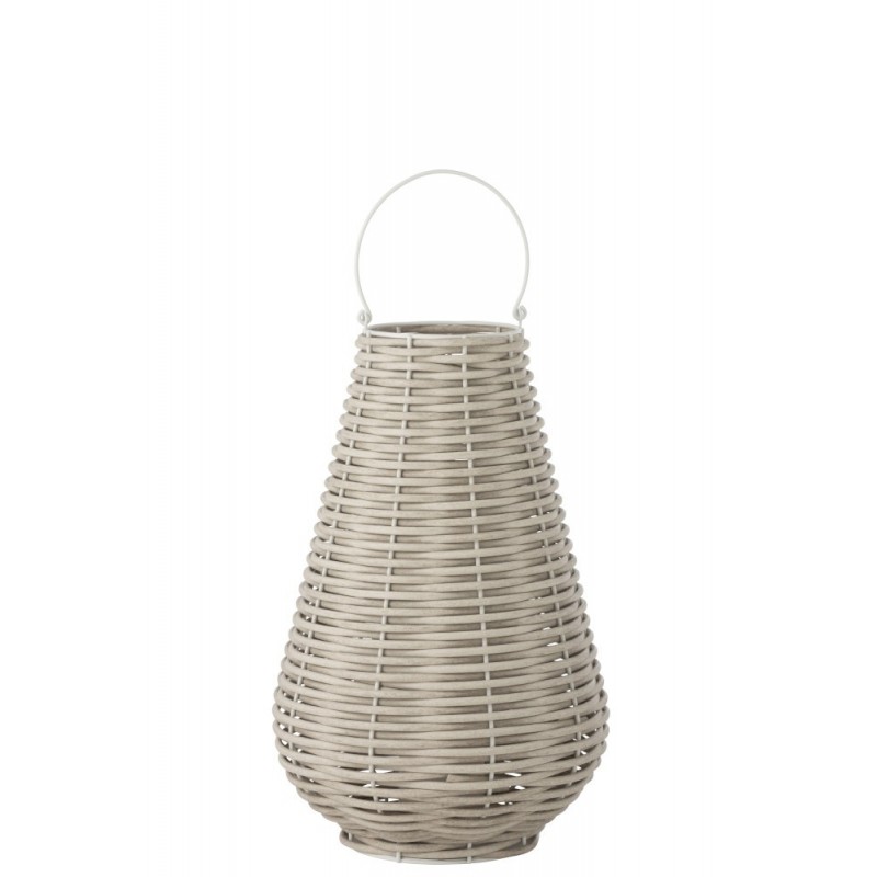 Lanterne tissée Led plastique blanc H77,5cm Lanterne tissée Led plastique blanc H77,5cm