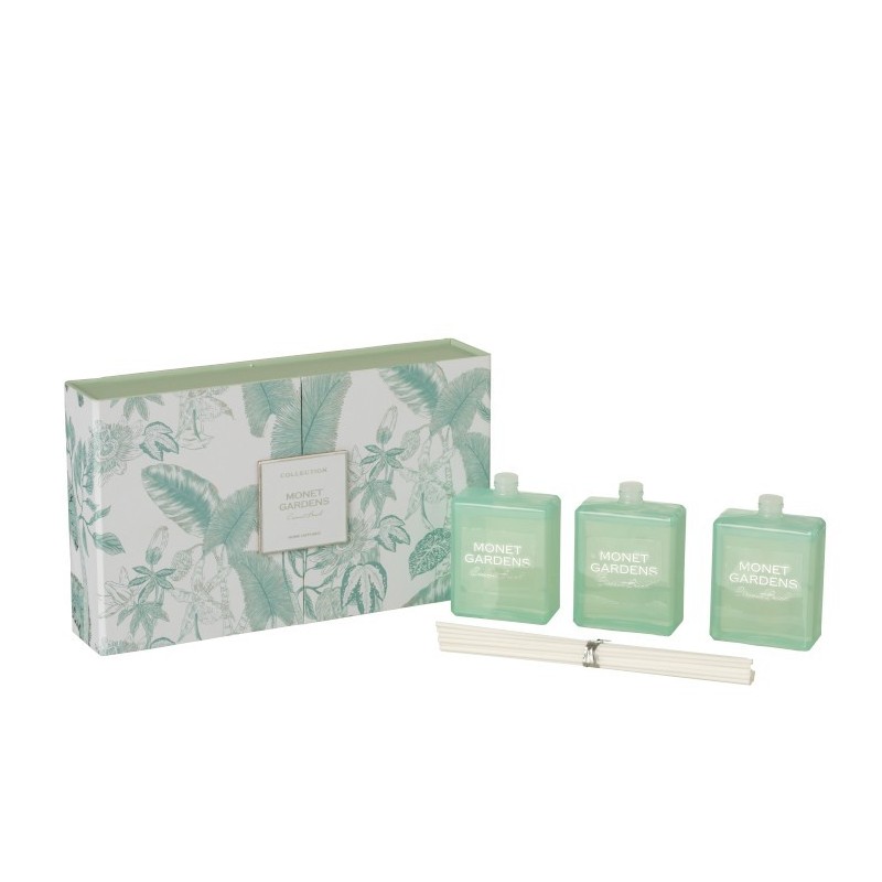 Boîte 3 huiles parfumée azur H13,3cm Boîte 3 huiles parfumée azur H13,3cm