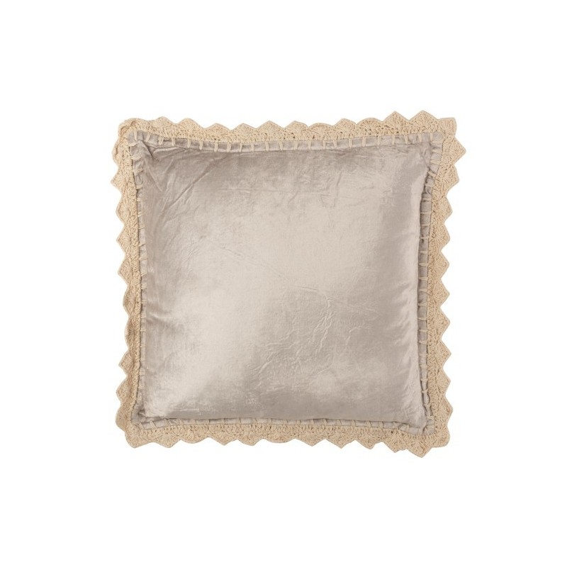 Coussin bord viscose carré gris 45x45 Coussin bord viscose carré gris 45x45