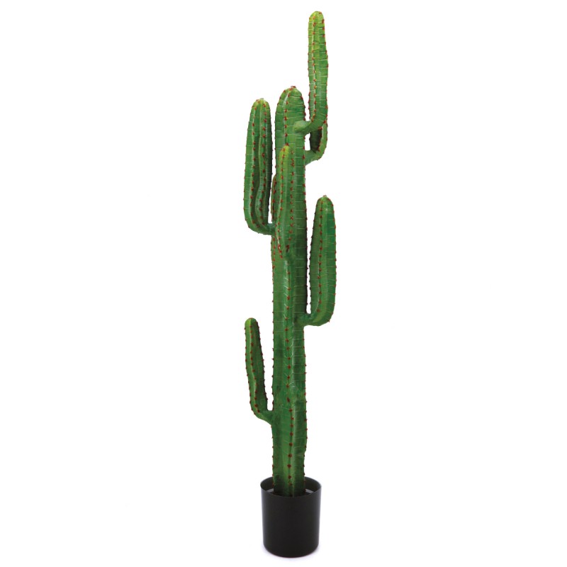 Grand cactus artificiel en pot plastique rond noir 160cm Grand cactus artificiel en pot plastique rond noir 160cm