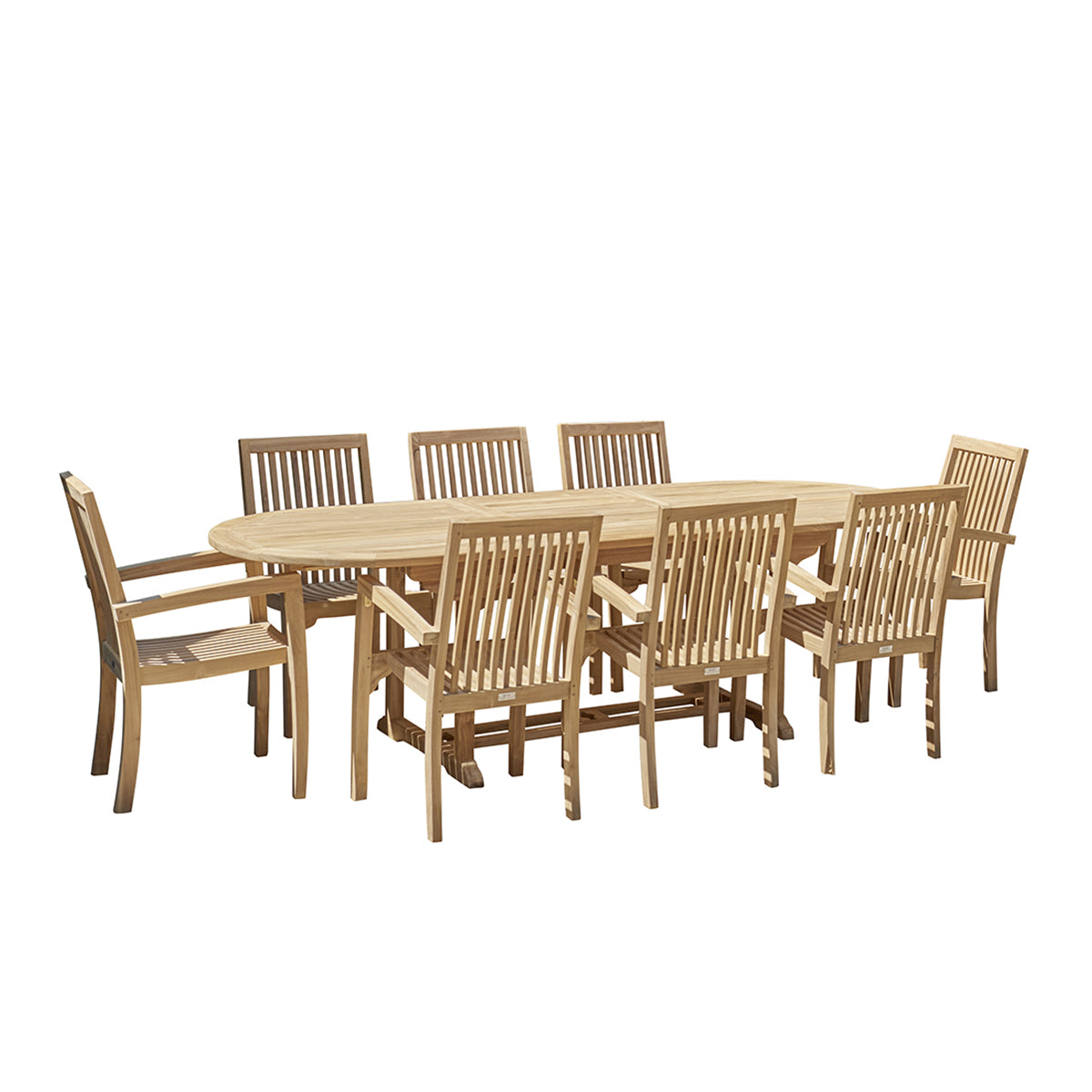 Salon de jardin extensible 8/10 places en teck