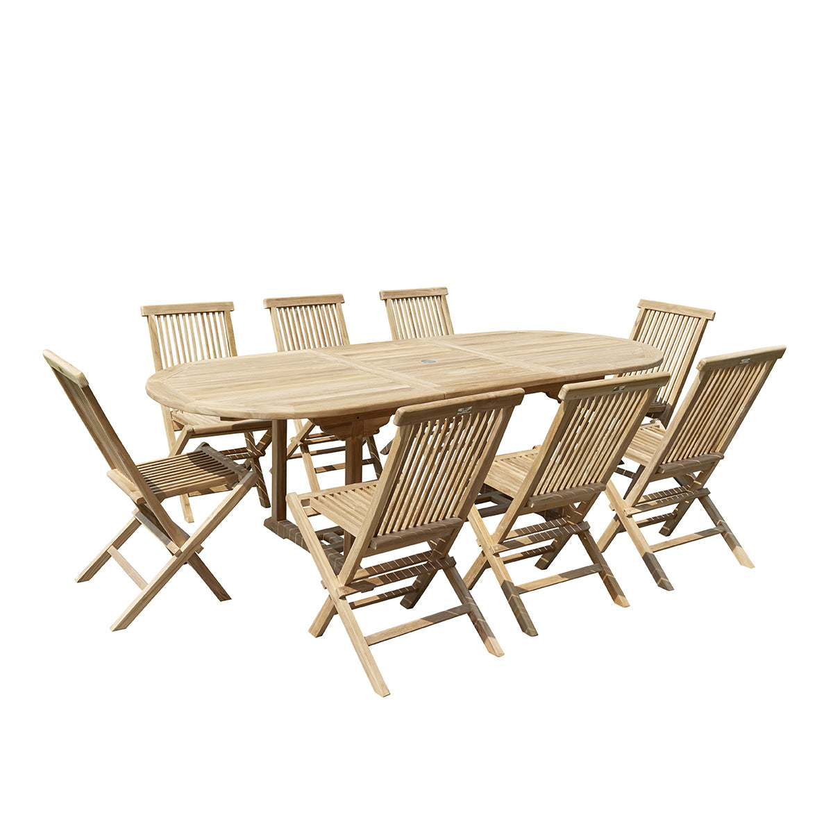 Salon de jardin en teck extensible 8/10 places