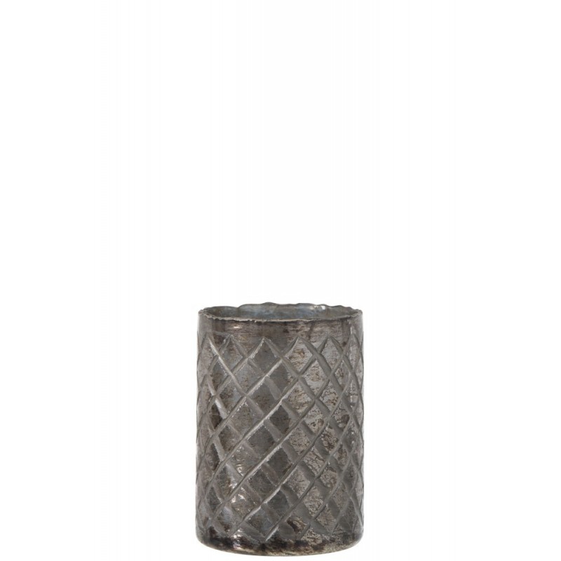 Vase cylindrique verre gris clair H26cm Vase cylindrique verre gris clair H26cm