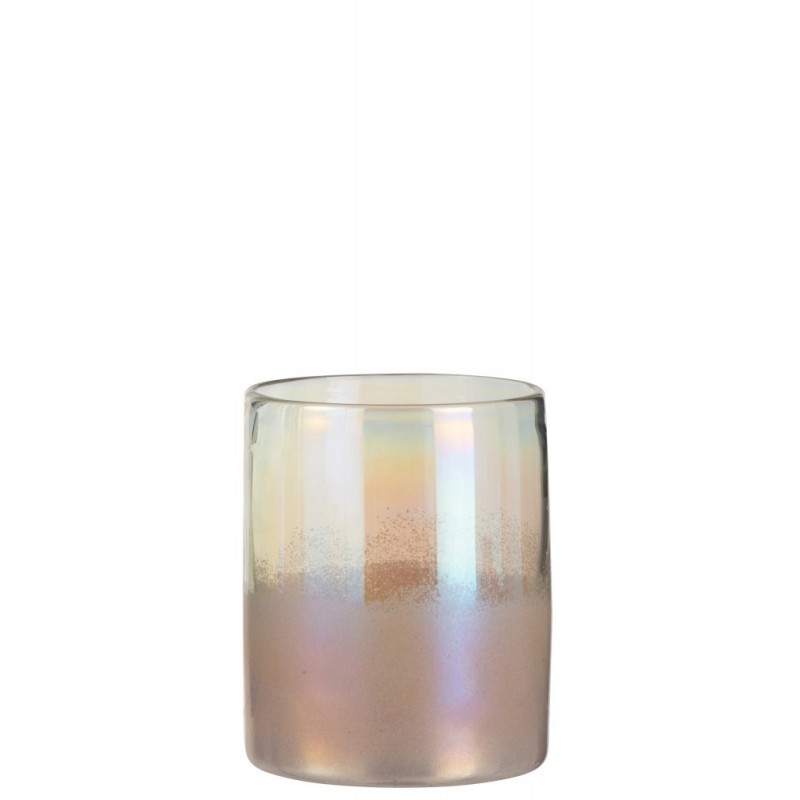 Vase haut verre rose H20,5cm
