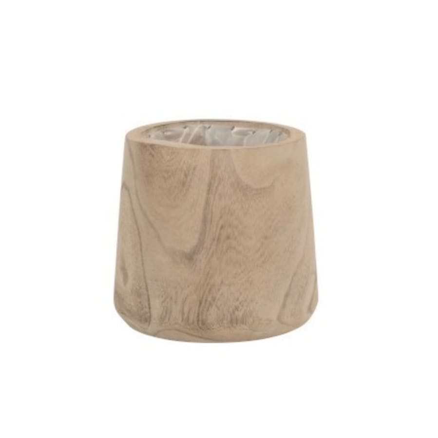 Cache-pot bois de paulownia + plastique H19cm Cache-pot bois de paulownia + plastique H19cm