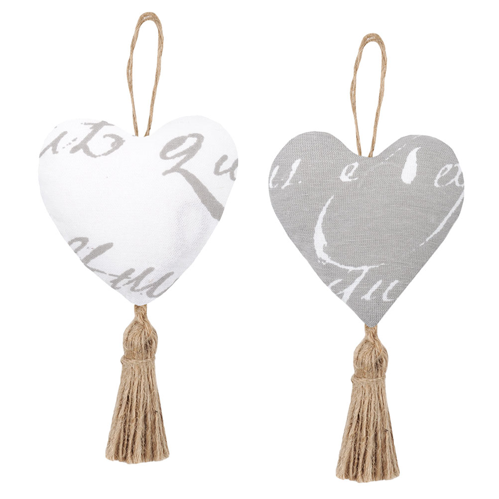 Set de coeurs en coton déco à suspendre Set de coeurs en coton déco à suspendre