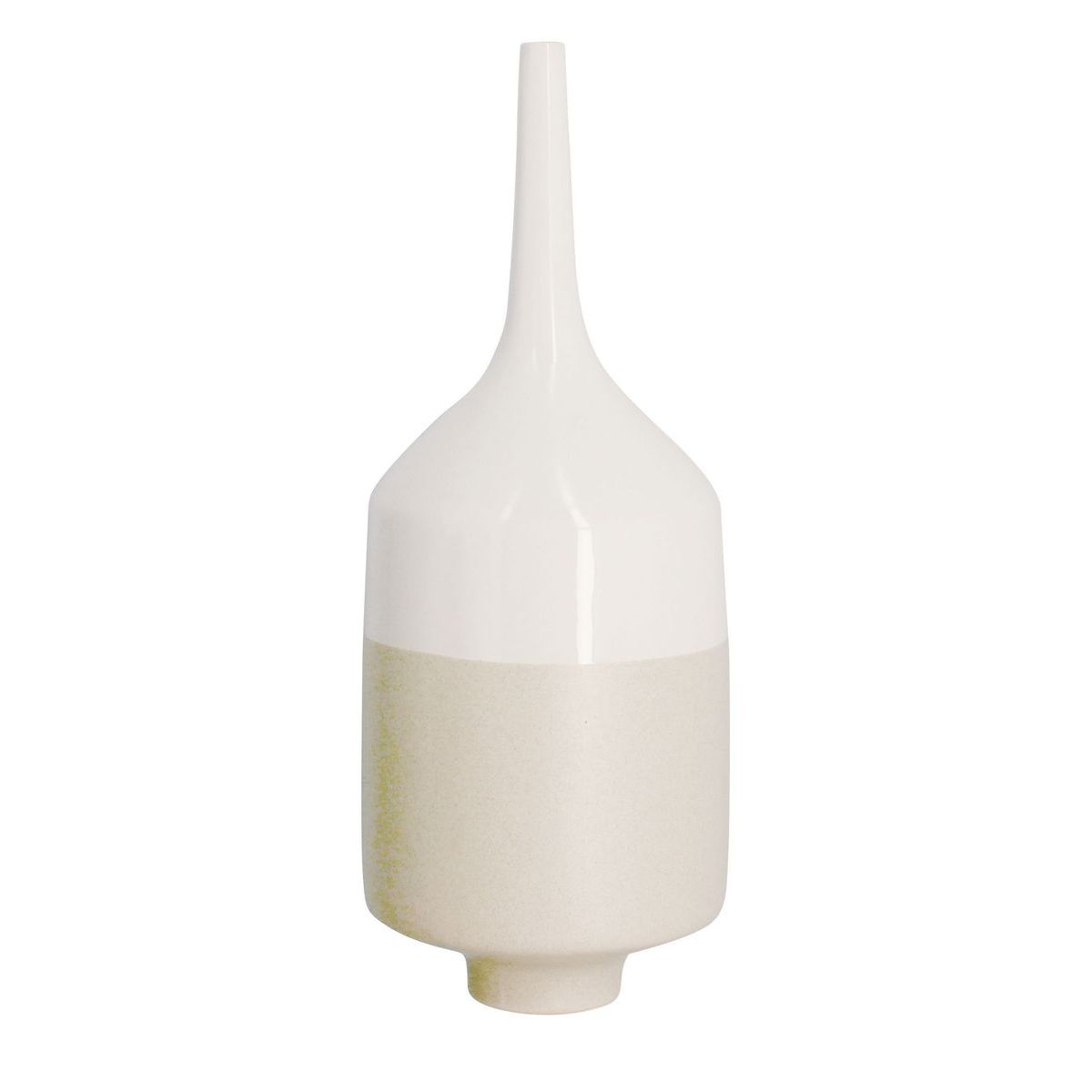 Vase en grès blanc et beige H45