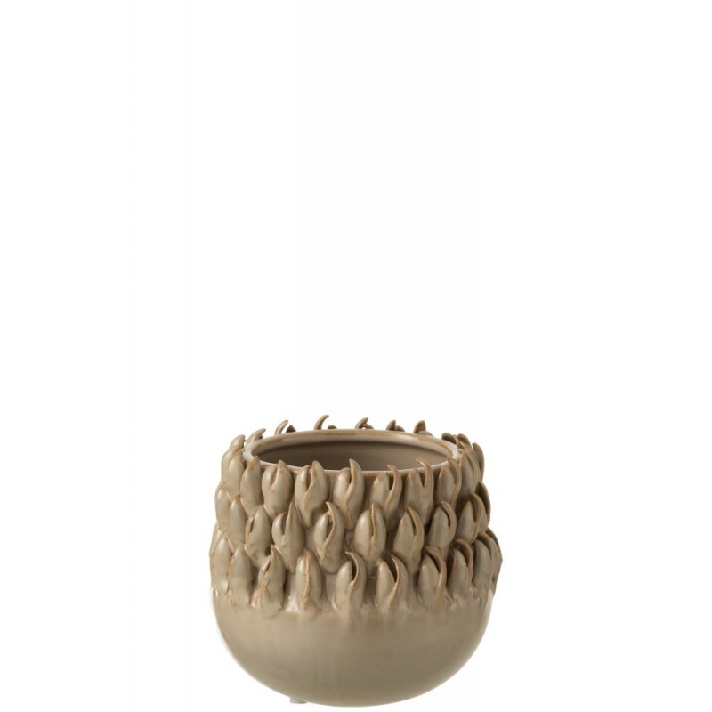 Cache-pot céramique gris H14,5cm Cache-pot céramique gris H14,5cm