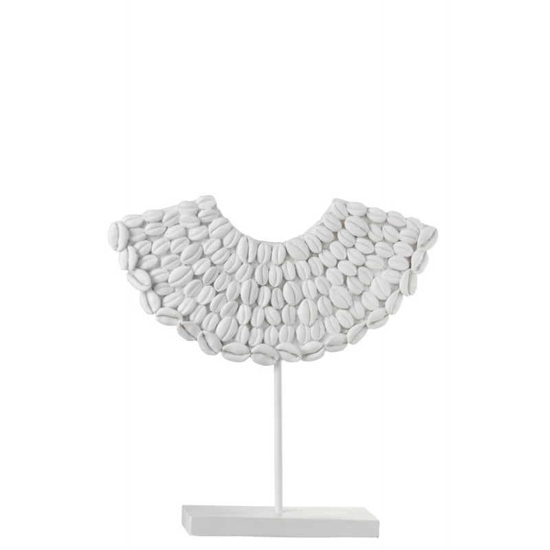 Coquillages sur pied résine blanc H34,5cm Coquillages sur pied résine blanc H34,5cm