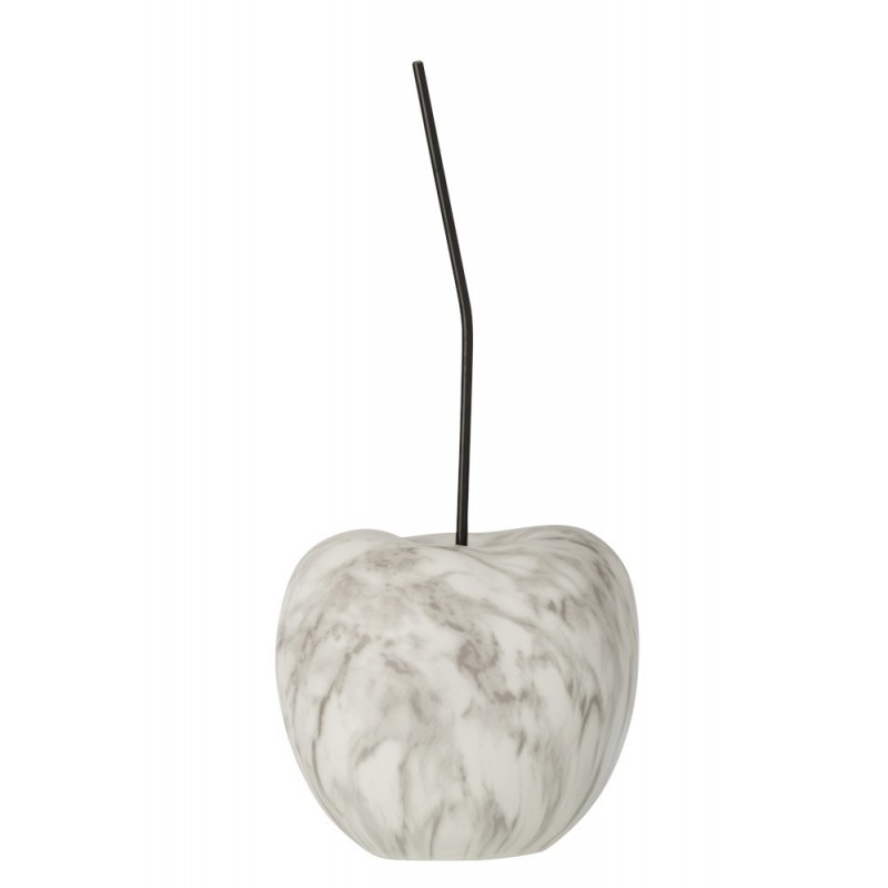 Cerise effet marbre résine blanc/gris H22cm Cerise effet marbre résine blanc/gris H22cm