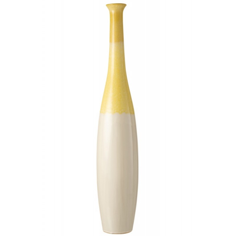 Vase céramique jaune/blanc H98,5cm