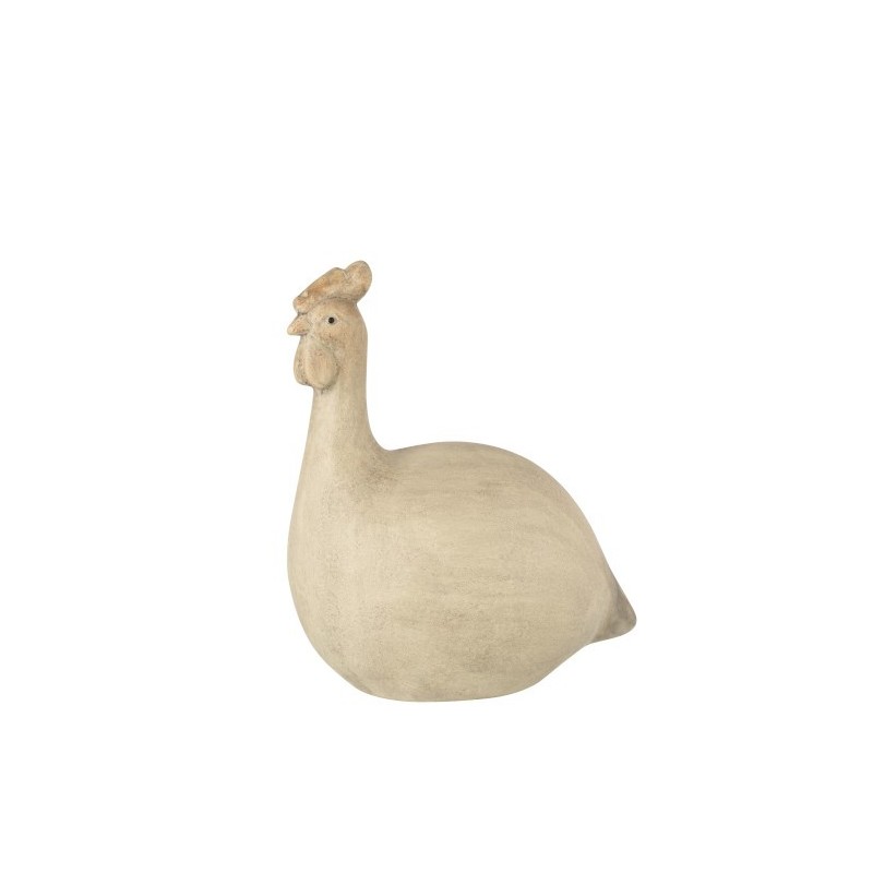 Poule résine beige H39cm Poule résine beige H39cm