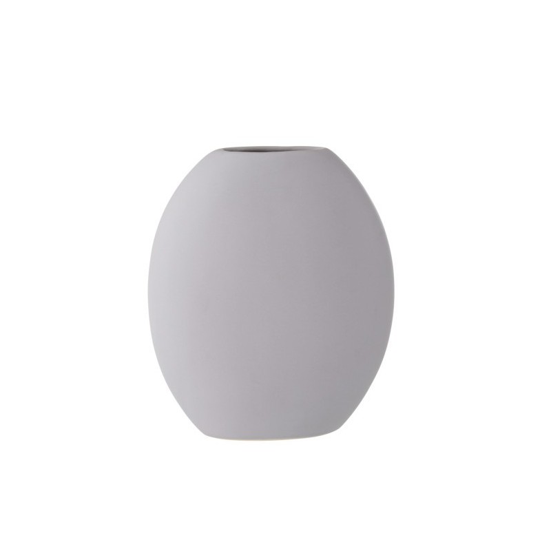 Vase haut plat céramique clair H31cm