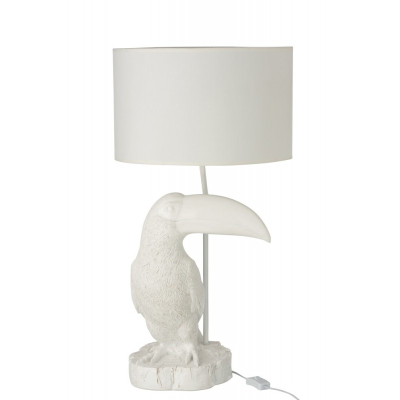 Lampe toucan résine blanc H70,5cm Lampe toucan résine blanc H70,5cm