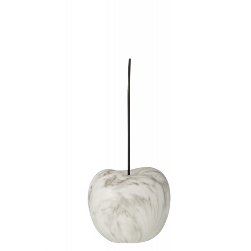 Cerise effet marbre résine blanc/gris H44cm Cerise effet marbre résine blanc/gris H44cm