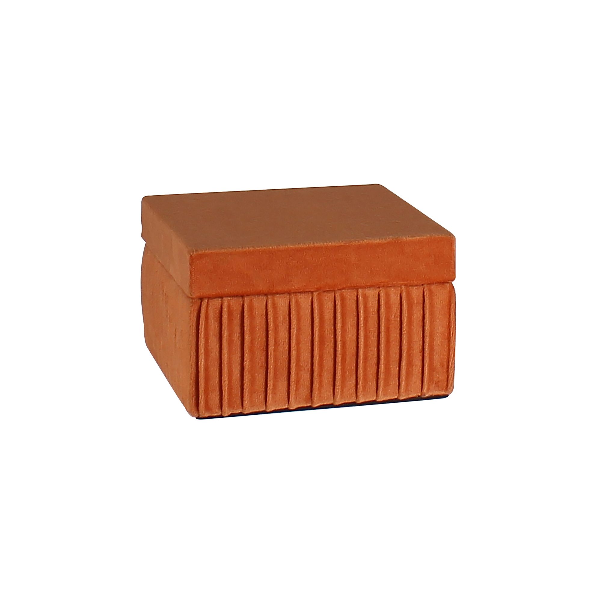 Boîte en velours plissé terracotta Boîte en velours plissé terracotta