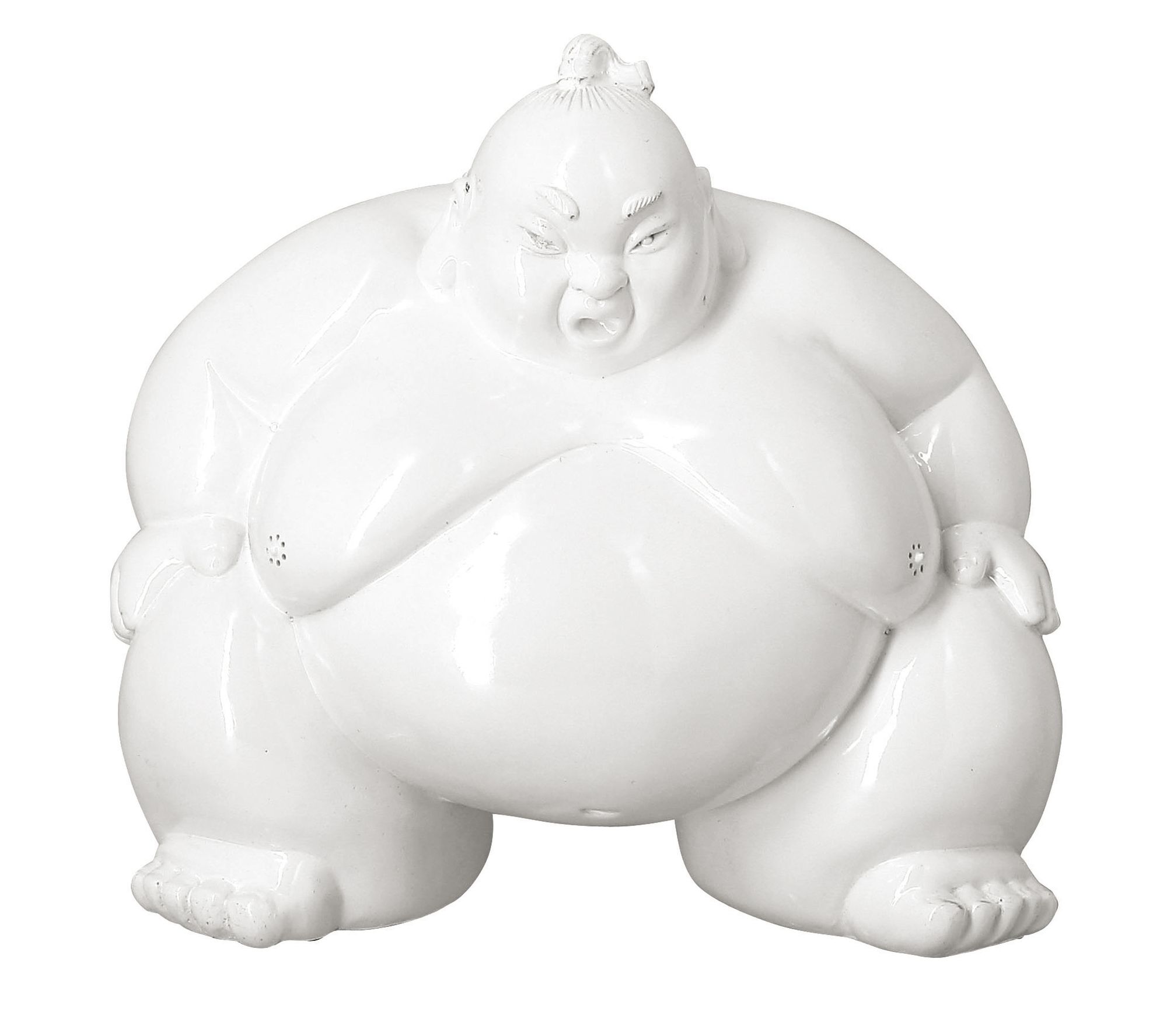 Sumo en résine laquée blanche Sumo en résine laquée blanche