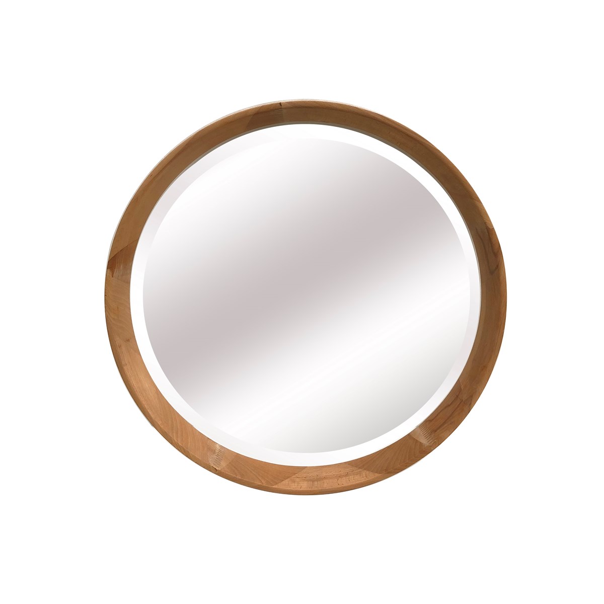Miroir bois rond biseaute en Bois Marron Miroir bois rond biseaute en Bois Marron