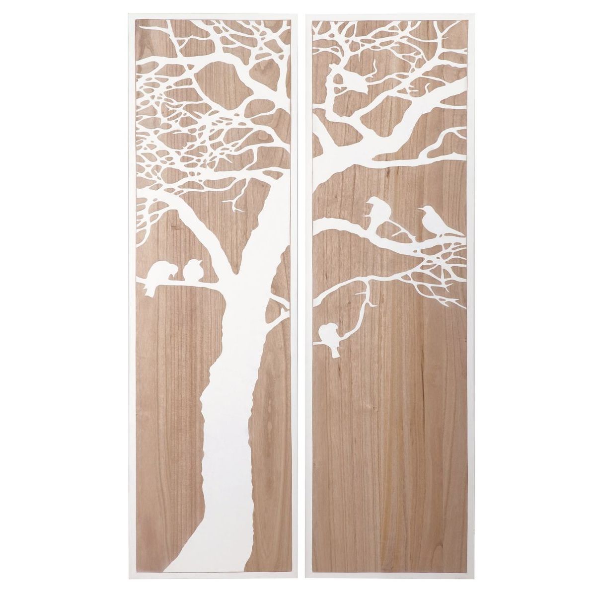 Diptyque en bois de paulownia sculpté à la main 150x75 Diptyque en bois de paulownia sculpté à la main 150x75