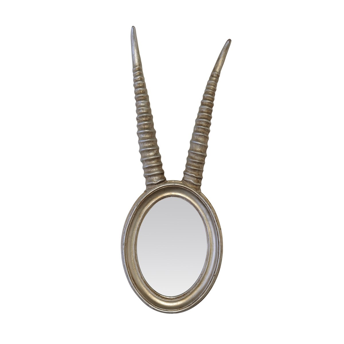 Miroir à cornes en Résine Argent Miroir à cornes en Résine Argent
