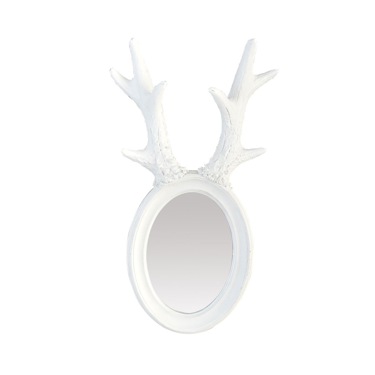 Miroir à cornes de cerf en Résine Blanc Miroir à cornes de cerf en Résine Blanc