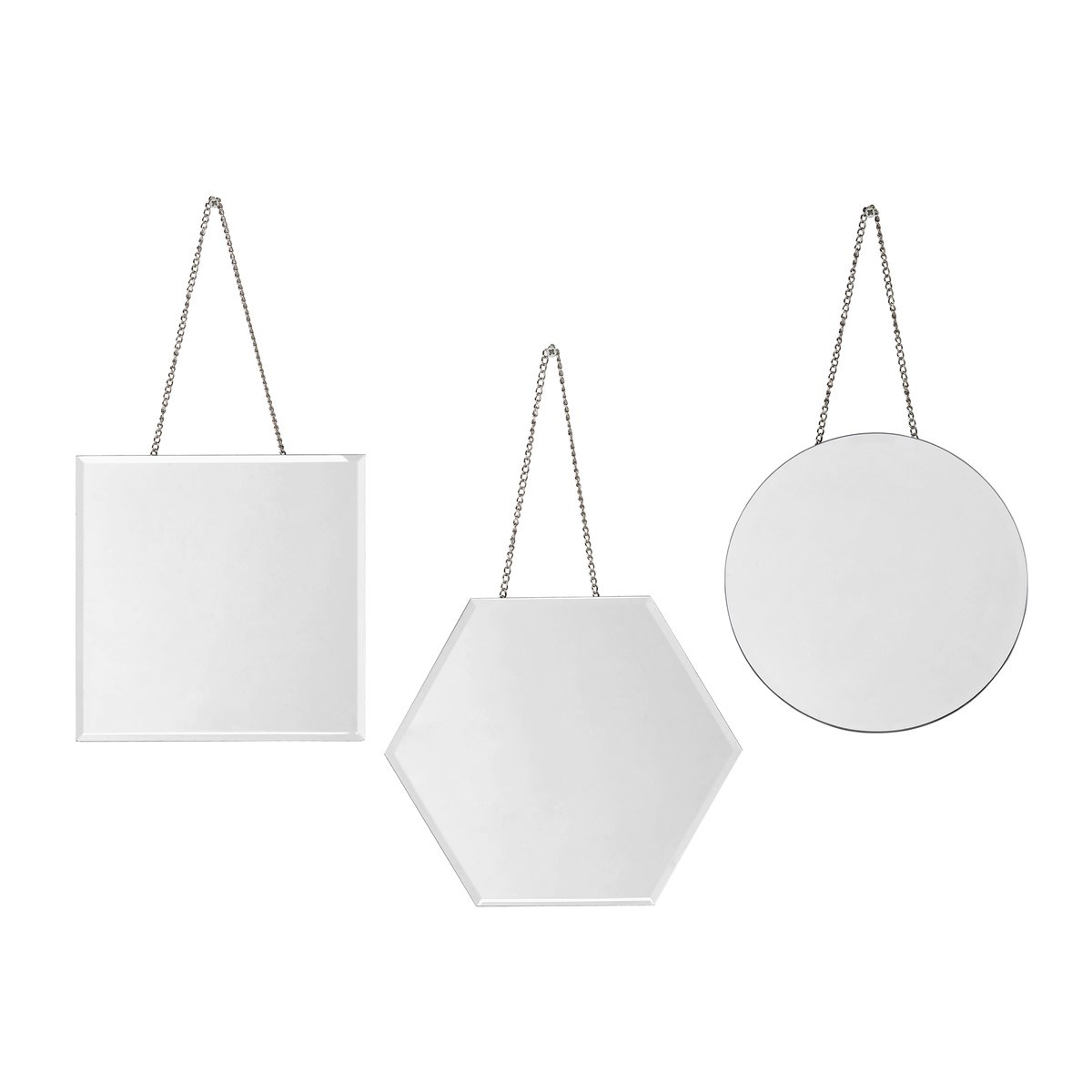 Lot de 3 miroirs en Verre Transparent Lot de 3 miroirs en Verre Transparent