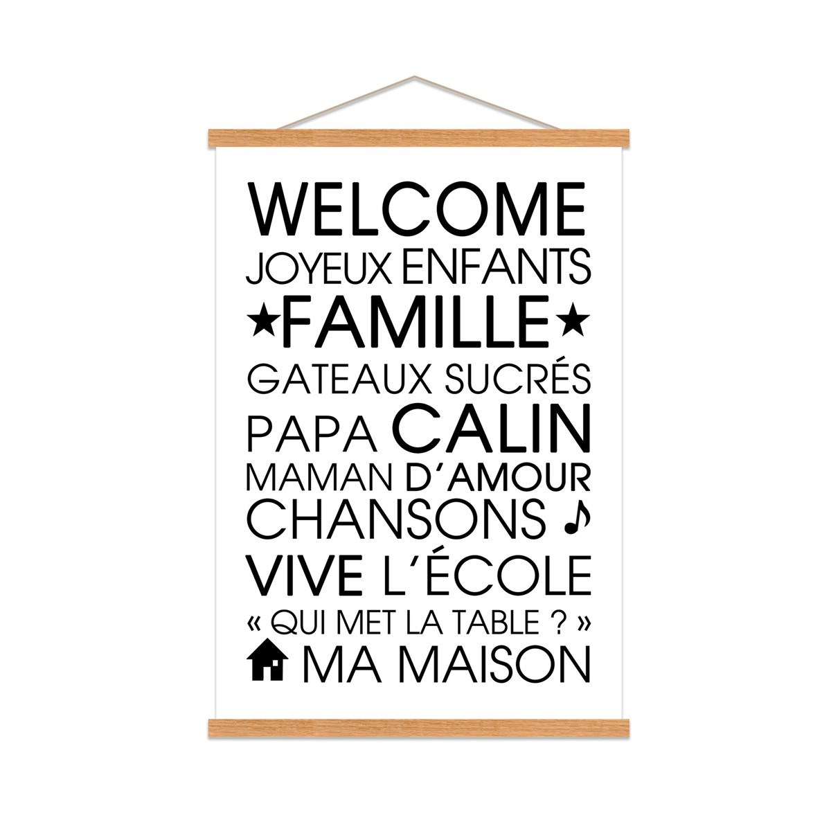 Affiche Kakemono Welcome en Toile Blanc Affiche Kakemono Welcome en Toile Blanc
