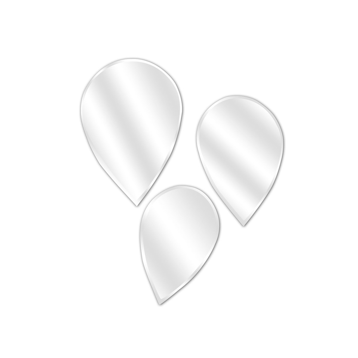 Lot de 3 miroirs en Verre Transparent Lot de 3 miroirs en Verre Transparent