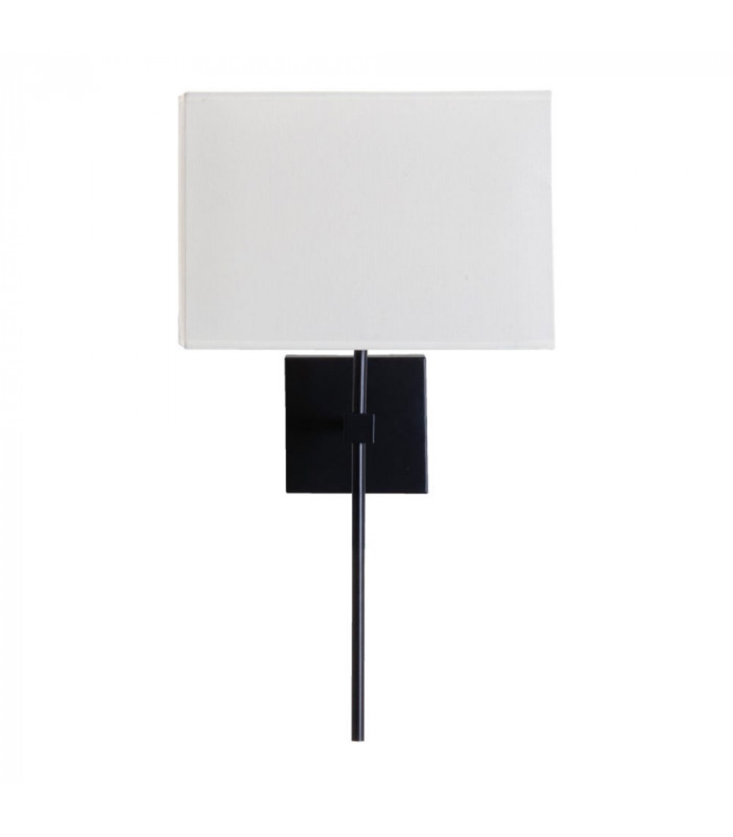 Applique murale en métal noir et abat-jour tissu blanc