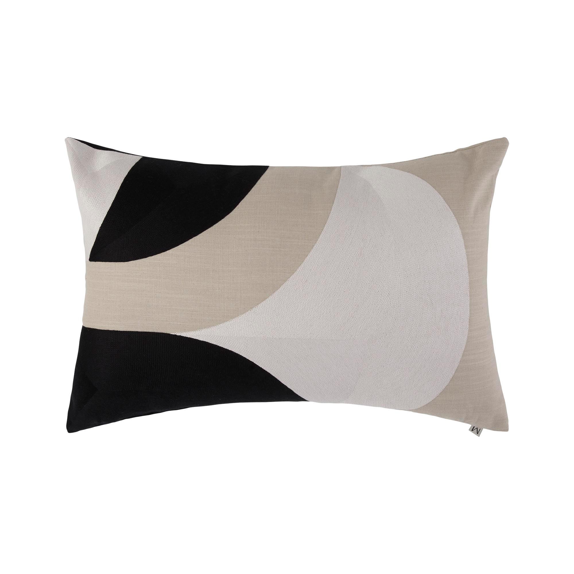 Housse de coussin 40x60 cm Naturel et noir Housse de coussin 40x60 cm Naturel et noir