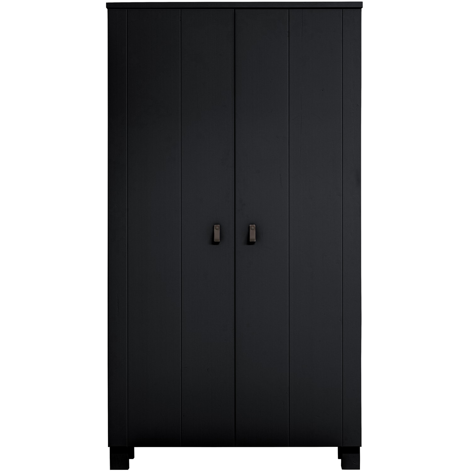 Armoire à vêtements en bois massif noir Armoire à vêtements en bois massif noir