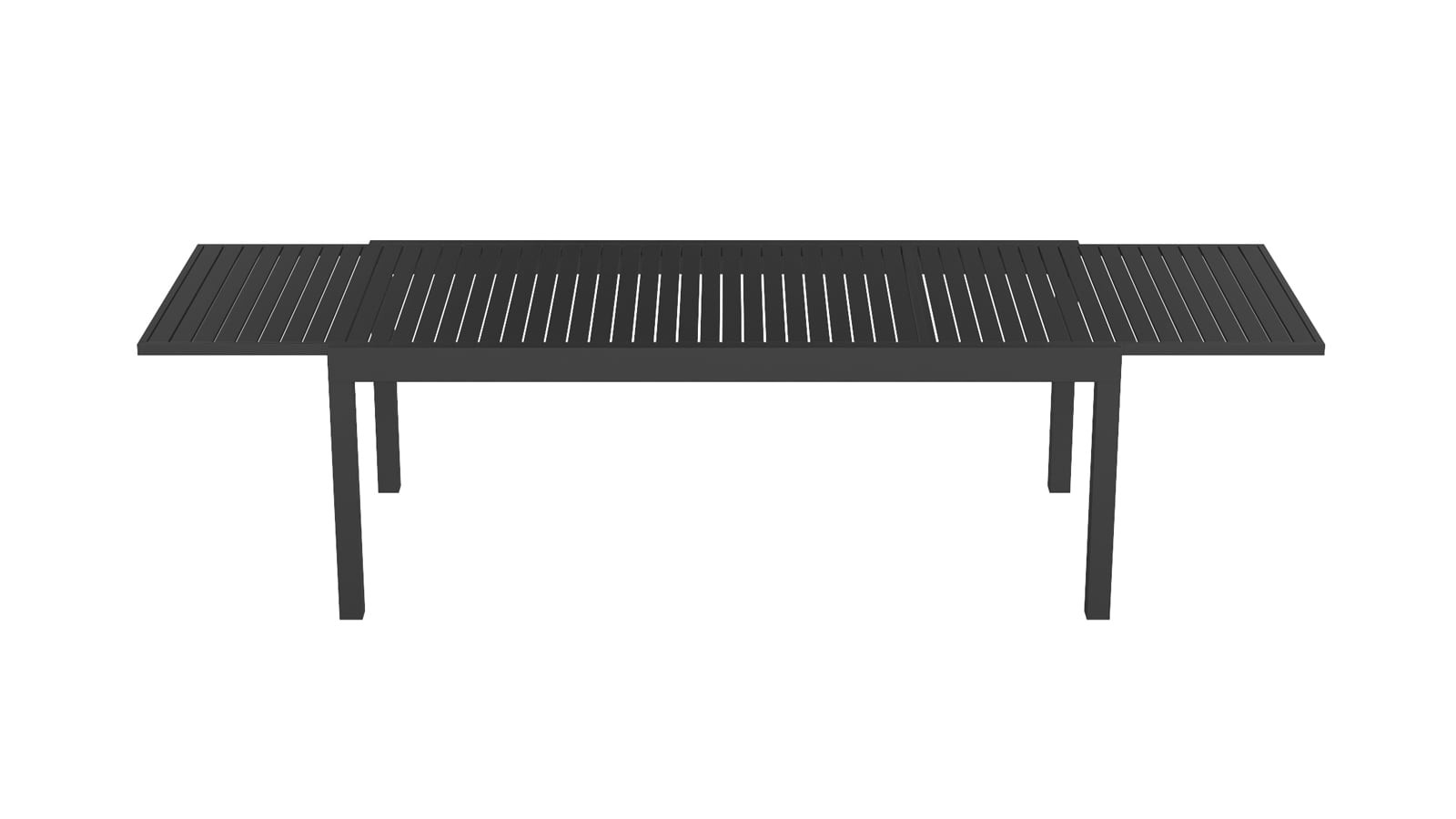 Table de jardin extensible 8 à 12 personnes en aluminium noir Table de jardin extensible 8 à 12 personnes en aluminium noir