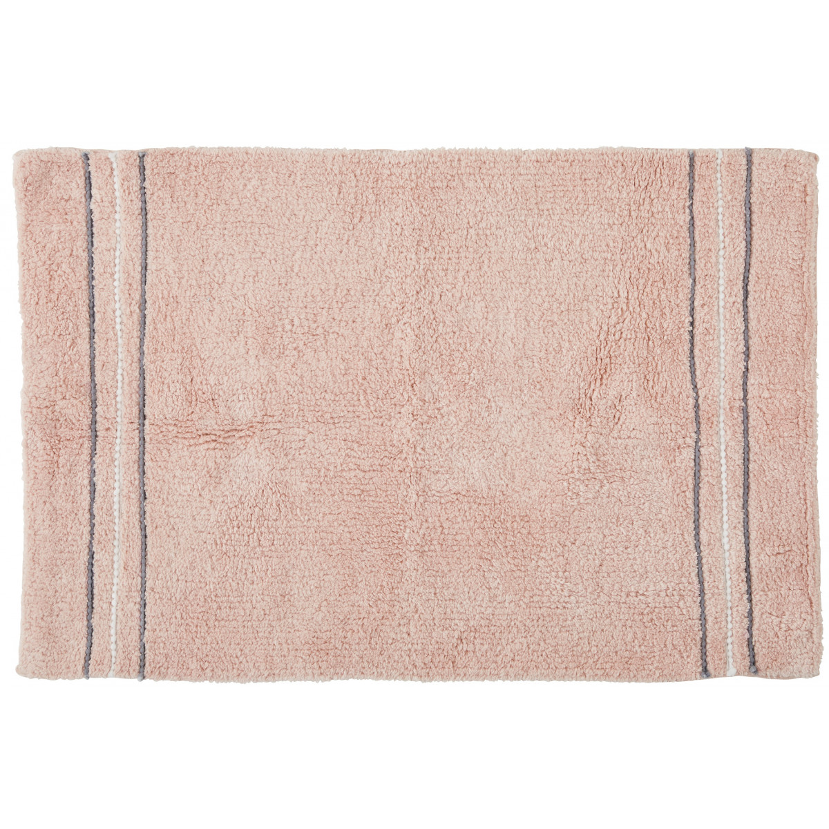 tapis de bain coton uni rose poudré 50x80cm