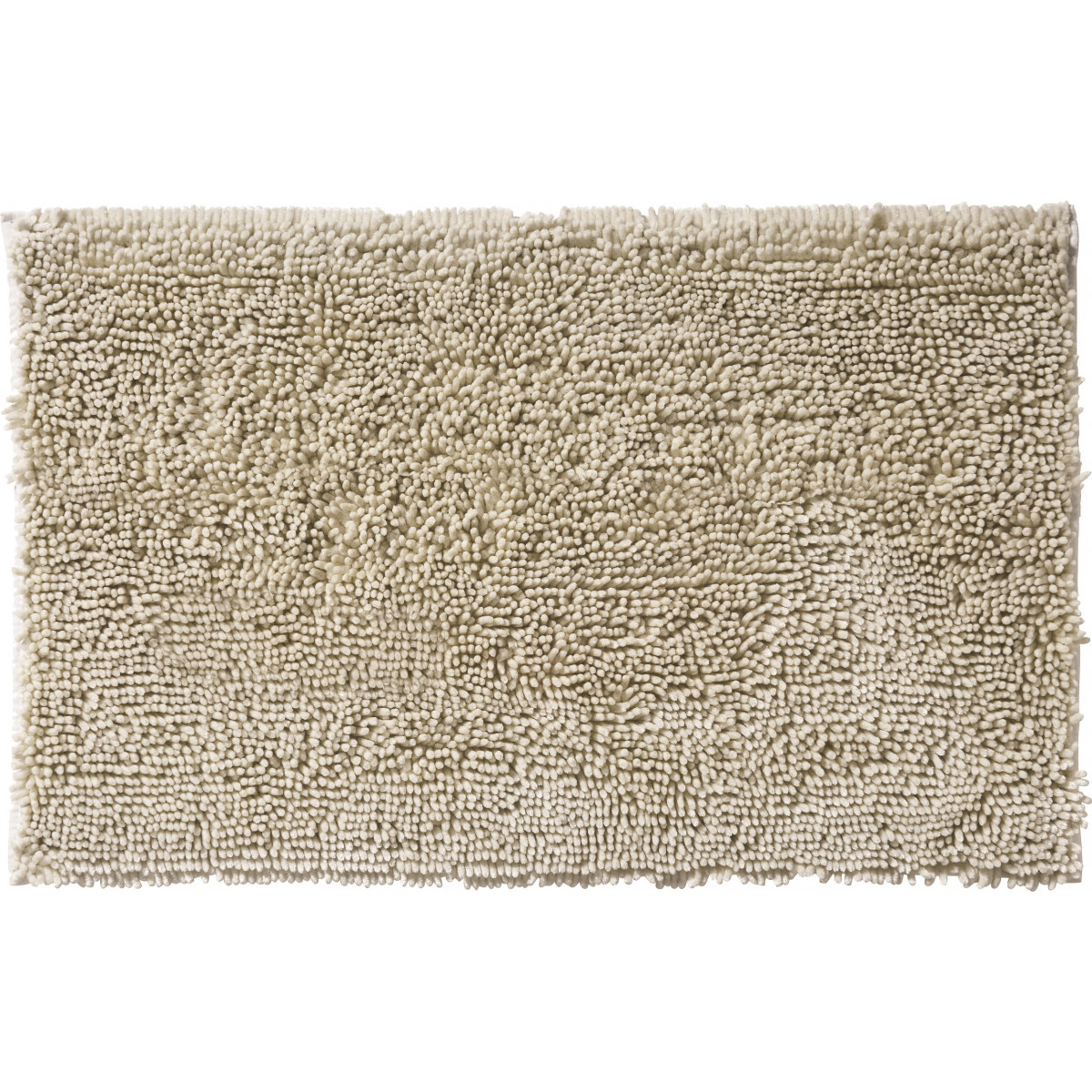 tapis de bain en polyester uni ivoire argenté 50x80cm
