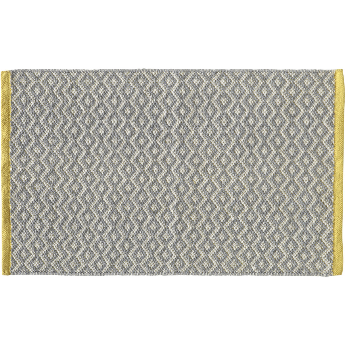 tapis de bain en polyester fantaisie gris et jaune 50x120cm