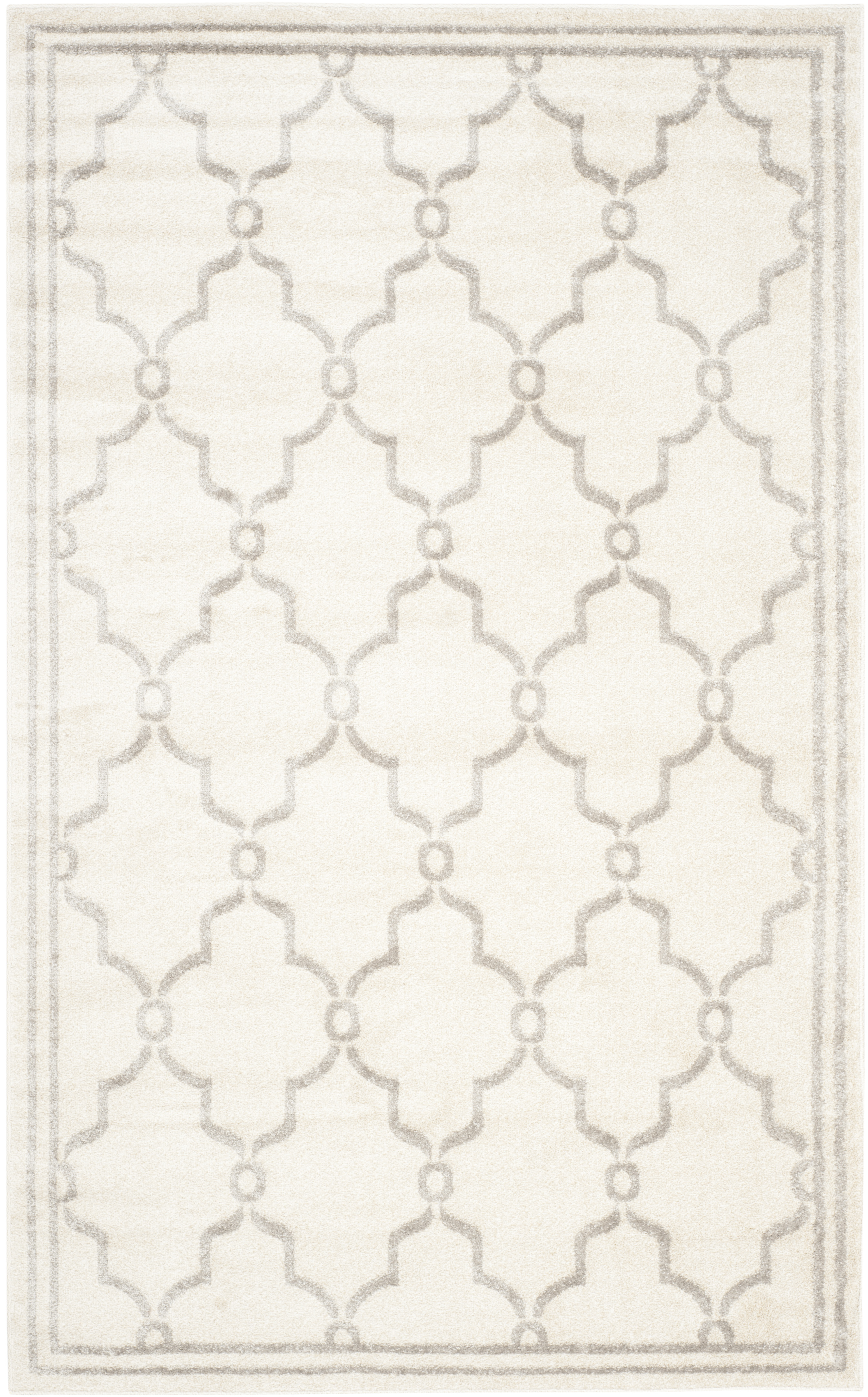 Tapis géométrique intérieur/extérieur ivoire et gris clair 1... Tapis géométrique intérieur/extérieur ivoire et gris clair 1...