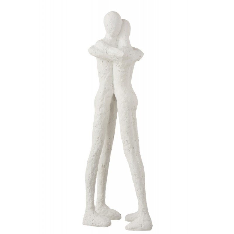 Statue couple résine blanche H48,5cm Statue couple résine blanche H48,5cm