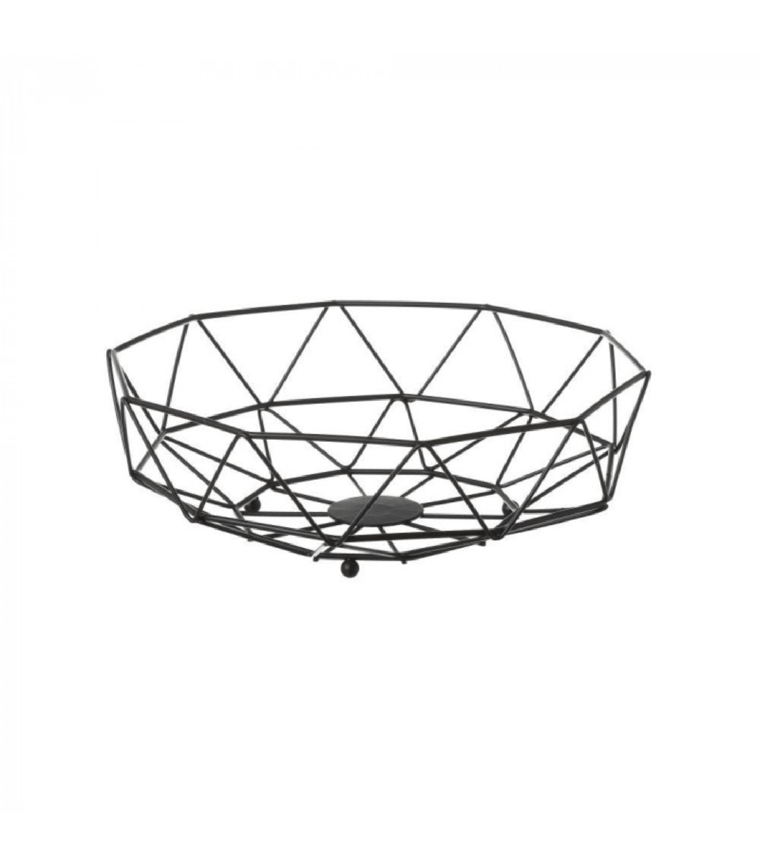Corbeille à fruits en métal noir géométrique D26,5cm Corbeille à fruits en métal noir géométrique D26,5cm