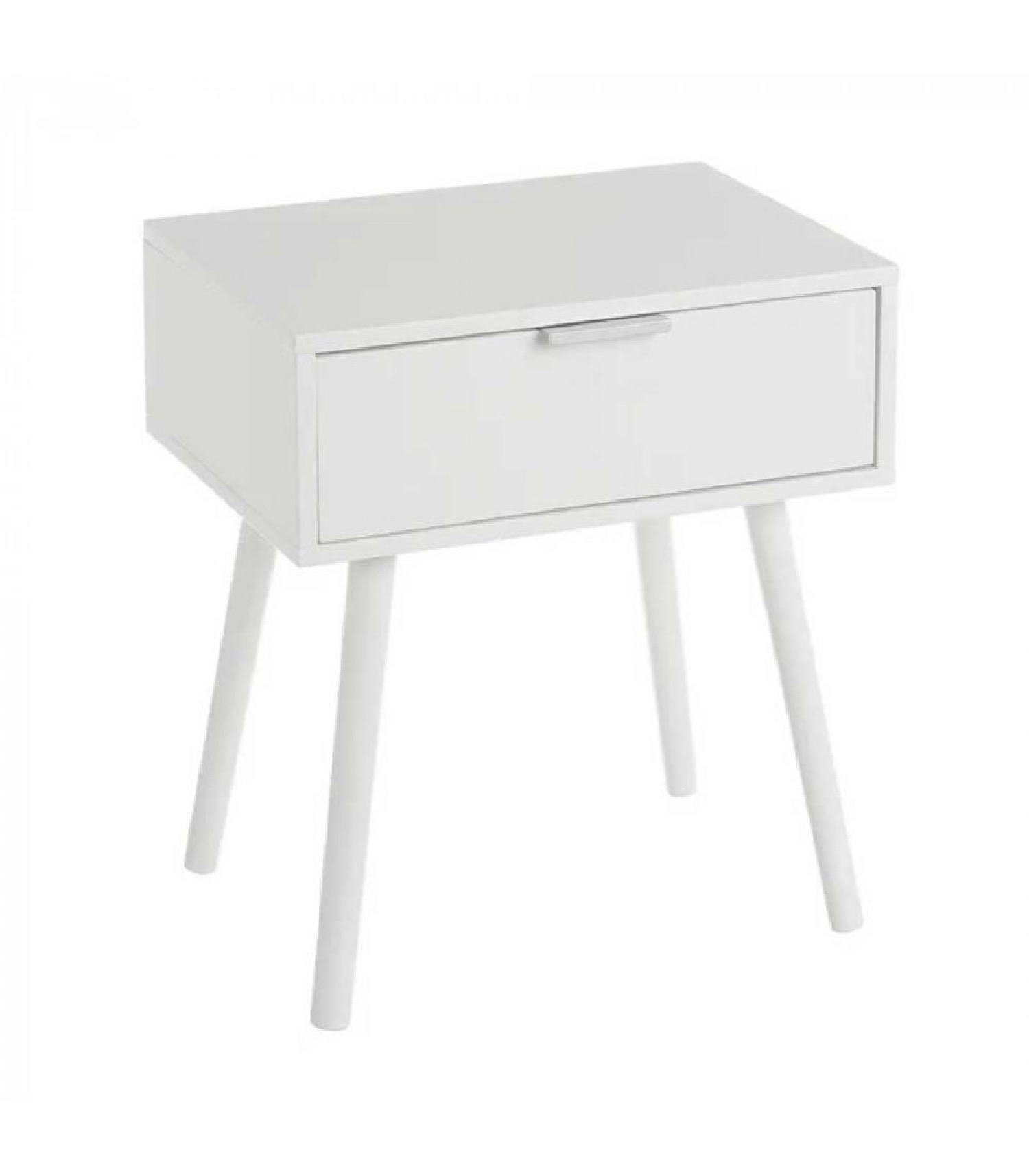 Table de chevet en bois blanc 1 tiroir Table de chevet en bois blanc 1 tiroir
