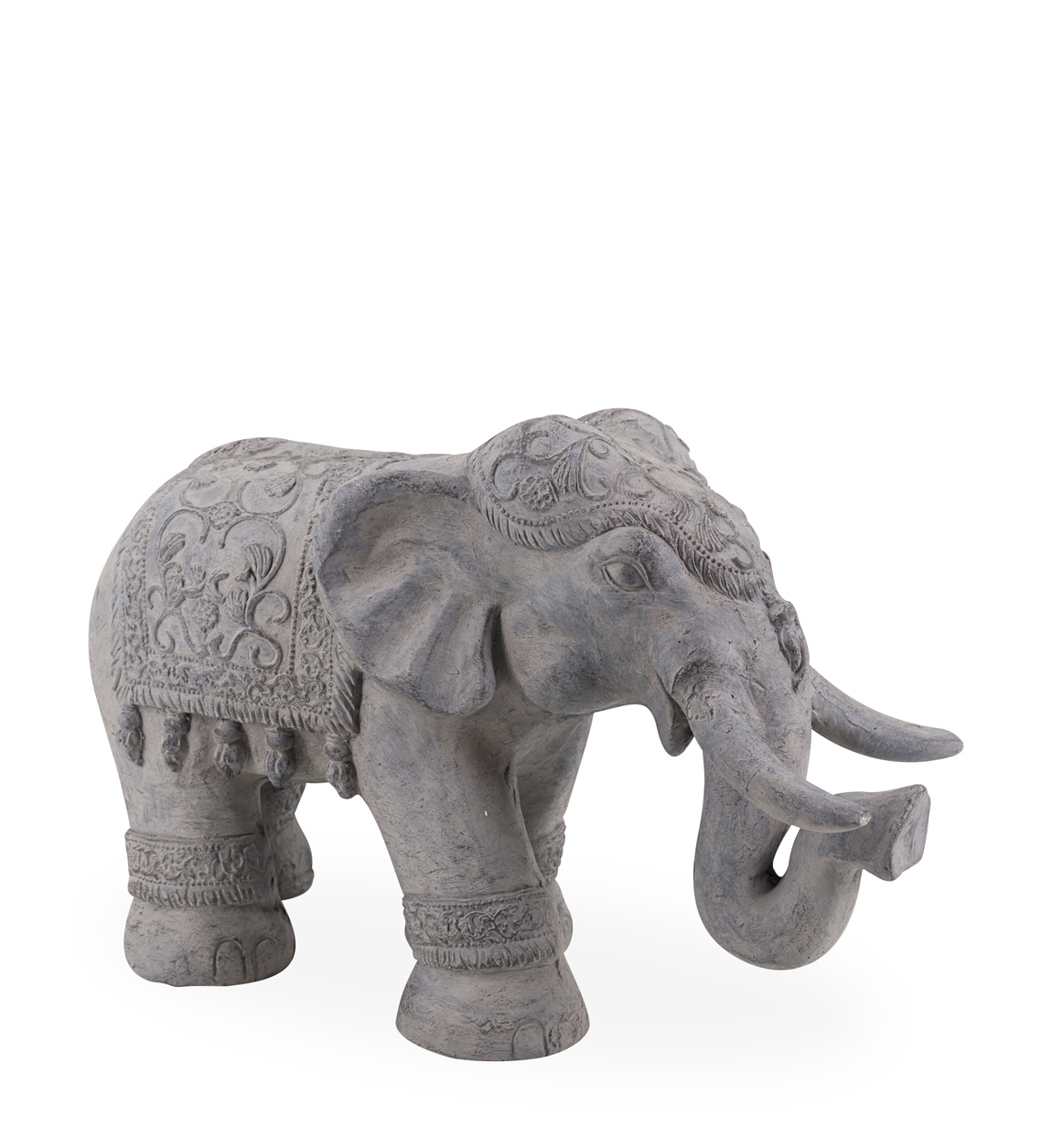 Statue éléphant en résine gris
